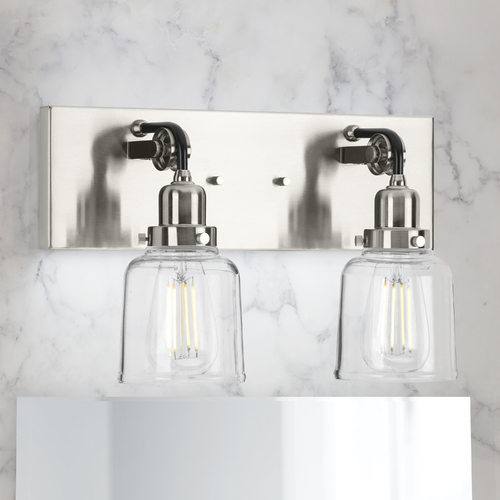 Rushton Brushed Nickel 2-Light Bathroom Light by Progress Lighting