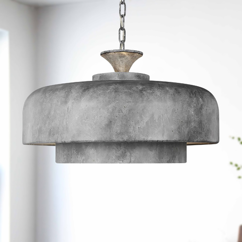 Visual Comfort Studio Collection ED Ellen-DeGeneres Haymarket 24-Inch Weathered Galvanized Pendant by Visual Comfort Studio EP1161WGV