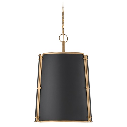 Visual Comfort Signature Collection Carrier & Company Hastings Pendant in Antique Brass by Visual Comfort Signature S5647HABBLK