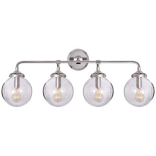 Visual Comfort Signature Collection Ian K. Fowler Bistro 4-Light Sconce in Nickel by Visual Comfort Signature S2025PNCG