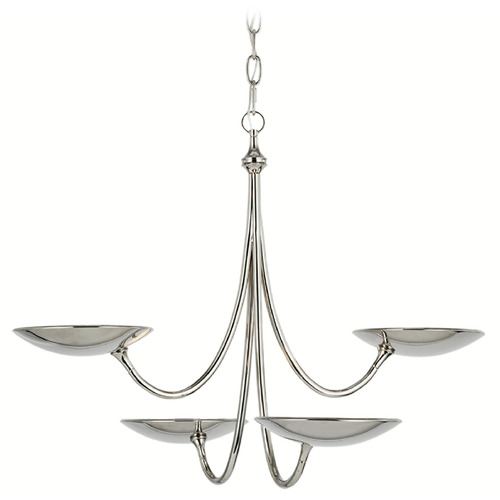 Visual Comfort Signature Collection Thomas OBrien Keira Chandelier in Polished Nickel by VC Signature TOB5780PN