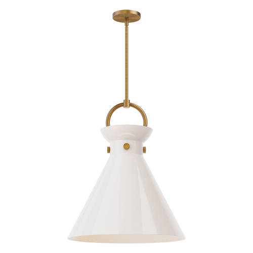 Alora Lighting Alora Lighting Emerson Aged Gold Pendant Light with Conical Shade PD412518AGGO