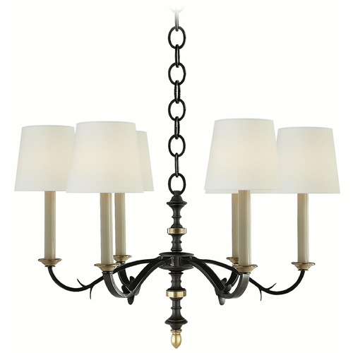 Visual Comfort Signature Collection Thomas O'brien Channing Black & Brass Chandelier