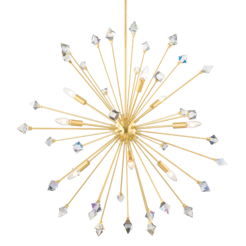 Genesis 36.50-Inch Chandelier in Aged Brass by Mitzi by Hudson Valley