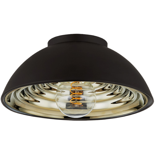 Troy Lighting Troy Lighting Eclipse Soft Black & Brass Plated Glass LED Flushmount Light C3712-SBK