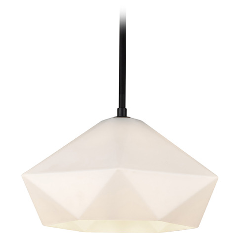 Alora Lighting Krysta Matte Black Pendant Light with Hexagon Shade