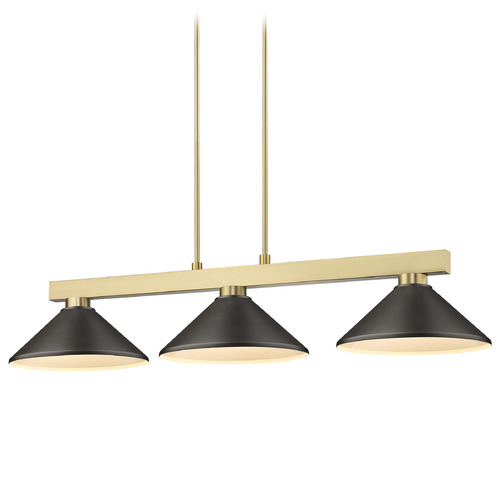 Z-Lite Cobalt Modern Gold Billiard Light with Conical Shade