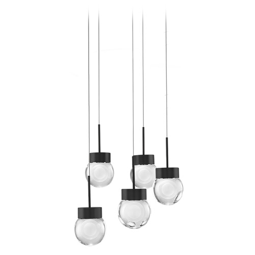Modern Forms Double Bubble Black LED Multi-Light Pendant with Globe Shade