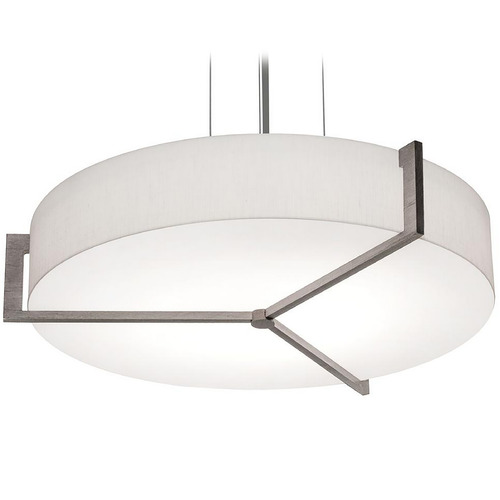 Afx Lighting Apex Satin Nickel Pendant Light with Drum Shade