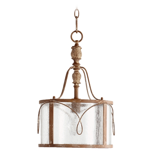 Salento French Umber Pendant with Drum Shade by Quorum Lighting