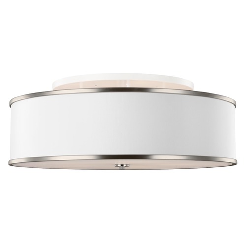 Lennon Large Semi-Flush Mount in Satin Nickel by Visual Comfort Studio