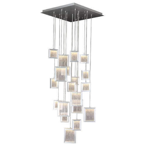 Brentwood 19-Light Brushed Aluminum LED Multi-Light Pendant by Avenue Lighting