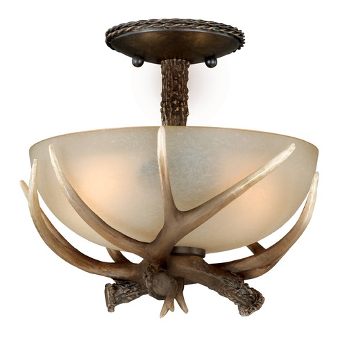 Yoho Faux Antler and Black Walnut Semi-Flush Mount by Vaxcel Lighting