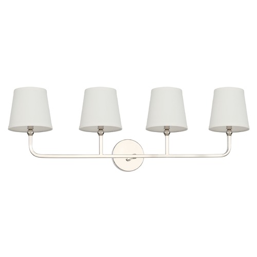Capital Lighting Dawson 35.25-Inch Vanity Light in Polished Nickel with White Shades by Capital Lighting 119341PN-674