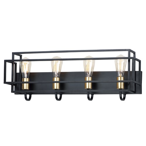Liner Black & Satin Brass Bathroom Light by Maxim Lighting