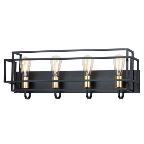 Maxim Lighting Liner Black & Satin Brass Bathroom Light by Maxim Lighting 10244BKSBR