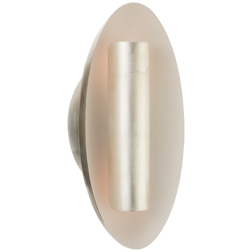 Visual Comfort Signature Collection Barbara Barry Aura Oval Sconce in Silver Leaf by Visual Comfort Signature BBL2120BSL