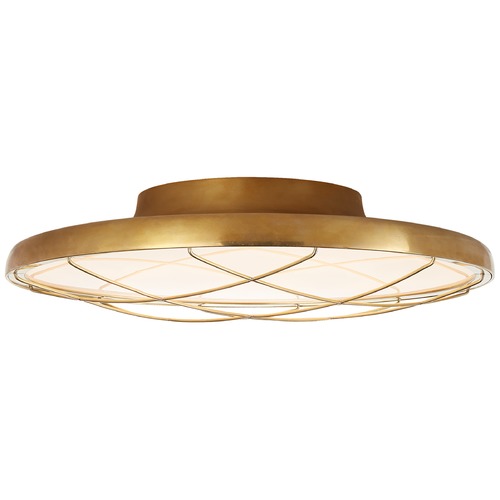Visual Comfort Signature Collection Peter Bristol Dot 13-Inch Caged Flush Mount in Brass by Visual Comfort Signature PB4001NB