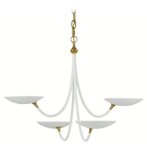 Visual Comfort Signature Collection Thomas OBrien Keira Chandelier in Matte White by VC Signature TOB5780WHT/HAB
