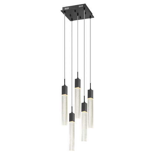 Original Glacier 5-Light LED Multi-Light Pendant in Matte Black by Avenue Lighting