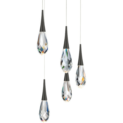 Hibiscus 5-Light LED Crystal Pendant in Black by Schonbek Beyond
