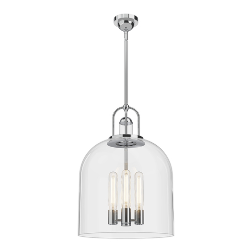 Alora Lighting Lancaster Chrome Pendant Light with Bowl / Dome Shade