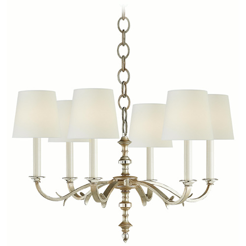 Visual Comfort Signature Collection Visual Comfort Signature Collection Thomas O'brien Channing Burnished Silver Leaf Chandelier TOB5119BSL-L