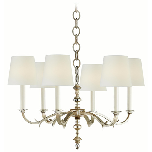 Visual Comfort Signature Collection Thomas O'brien Channing Burnished Silver Leaf Chandelier