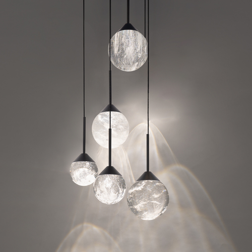 Quest 5-Light LED Crystal Pendant in Black by Schonbek Beyond