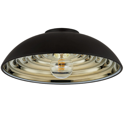 Troy Lighting Troy Lighting Eclipse Soft Black & Brass Plated Glass LED Flushmount Light C3716-SBK