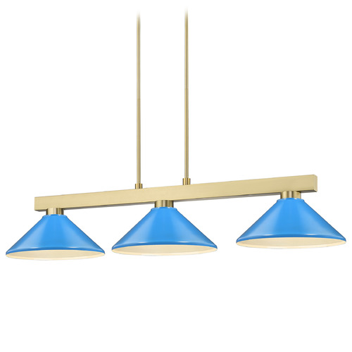 Z-Lite Cobalt Modern Gold Billiard Light with Conical Shade