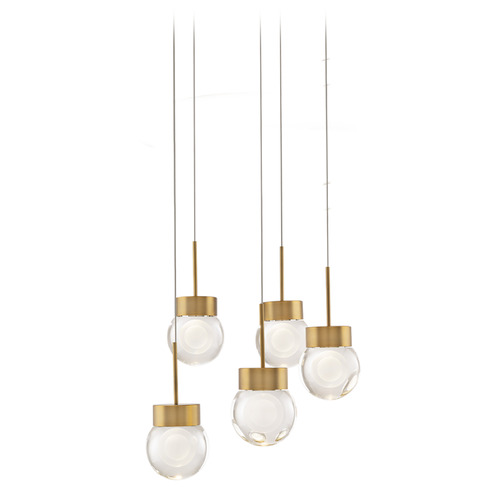Modern Forms Double Bubble Aged Brass LED Multi-Light Pendant with Globe Shade