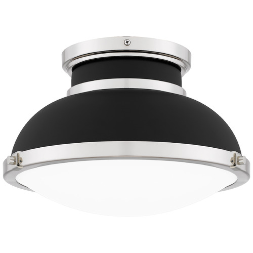 Quoizel Lighting Quoizel Flush Mount Matte Black & Polished Nickel Flushmount Light