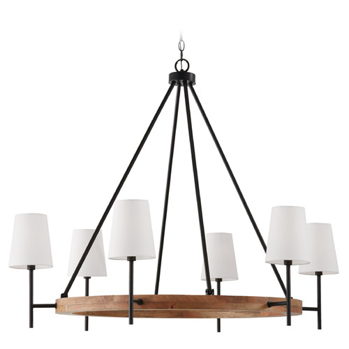 Capital Lighting Jonah Light Wood and Matte Black Chandelier