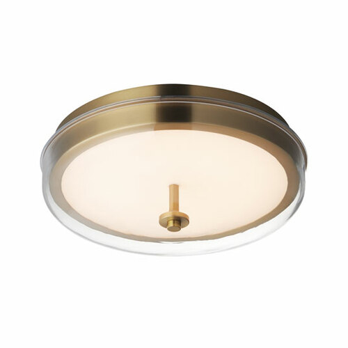 Voto 12-Inch LED Flush Mount in Natural Aged Brass by ET2 Lighting