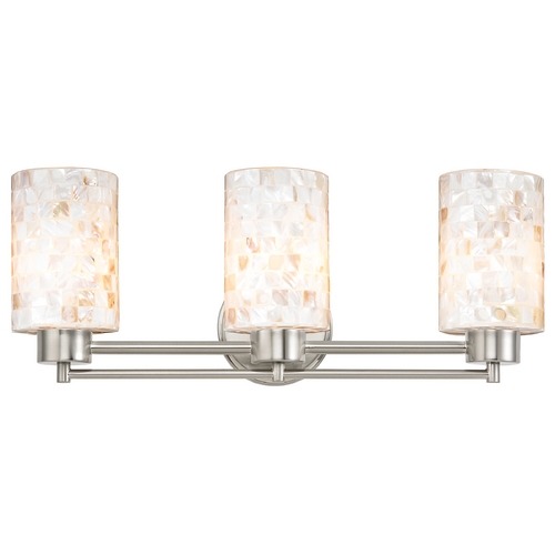 Bathroom Light With Mosaic Gl In Satin Nickel Finish 703 09 Bathroom Light With Mosaic Gl In Satin Nickel Finish