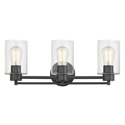 Design Classics Lighting Industrial Clear Glass Bathroom Light Black 3 Lt 703-07 GL1040C