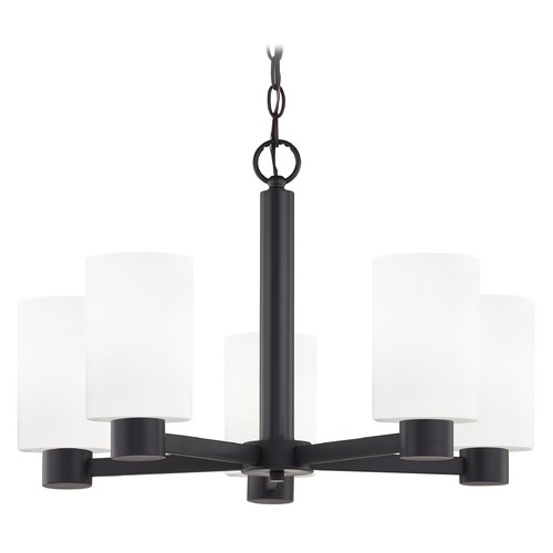 Design Classics Lighting Design Classics Vashon Matte Black Chandelier 2105-07 GL1024C