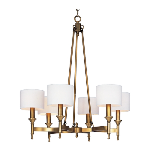 Mid-Century Modern Chandelier Brass Fairmont by Maxim Lighting