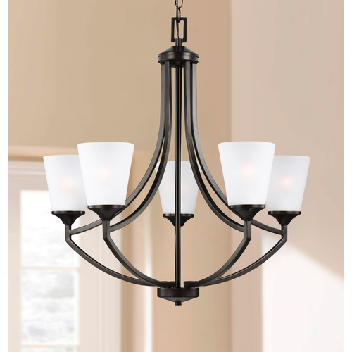 Generation Lighting Hanford 27.63-Inch Chandelier in Bronze by Generation Lighting 3124505-710