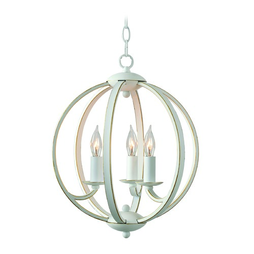 Kenroy Home Lighting Kenroy Home Opal Weathered White with Gold Mini-Chandelier 93923WH