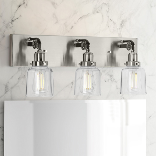 Rushton Brushed Nickel 3-Light Bathroom Light by Progress Lighting