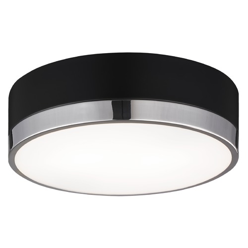 Trydor Black & Chrome Flush Mount by Matteo Lighting