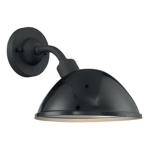 South Street Gloss Black & Silver Outdoor Wall Light by Satco Lighting