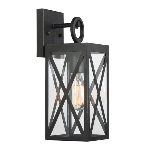 13.75-Inch Outdoor Wall Lantern in Black by Meridian