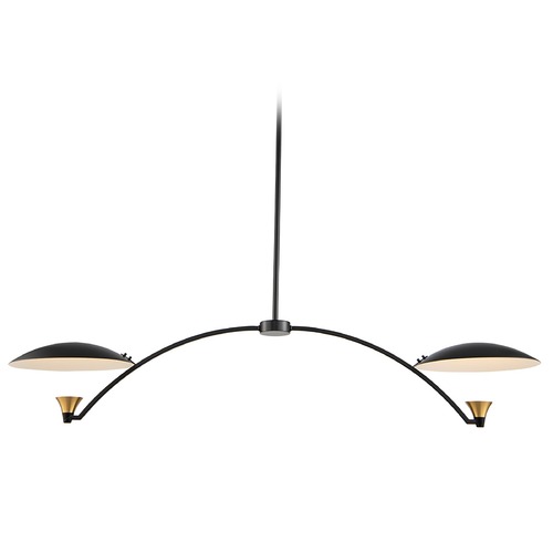 Kalco Lighting Redding 2-Light LED Linear Light in Matte Black & Brass by Kalco Lighting 513661BWB