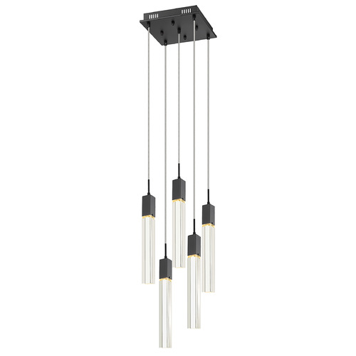Original Glacier 5-Light LED Multi-Light Pendant in Matte Black by Avenue Lighting