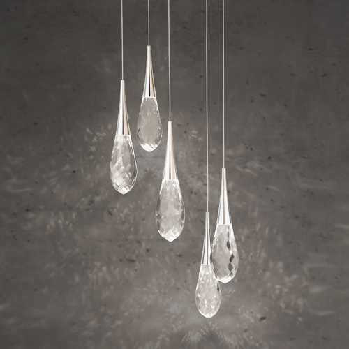 Hibiscus 5-Light LED Pendant in Polished Nickel by Schonbek Beyond