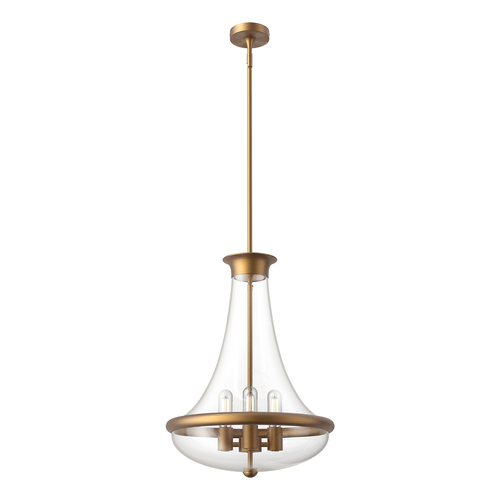 Alora Lighting Alora Lighting Marcel Aged Gold Pendant Light with Bowl / Dome Shade PD464018AG