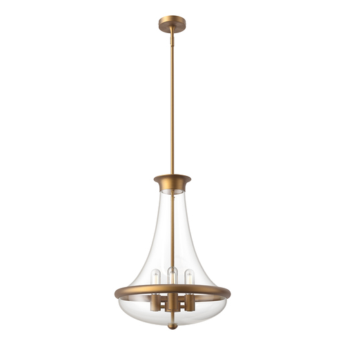 Alora Lighting Marcel Aged Gold Pendant Light with Bowl / Dome Shade